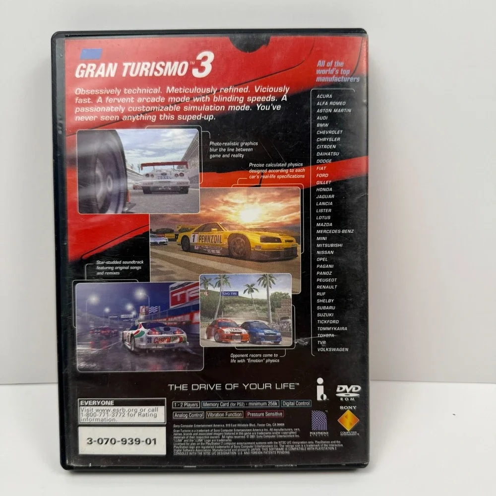 Gran Turismo 3: A-Spec Complete With Manual PS2 (Play Station 2)‎ Black Label